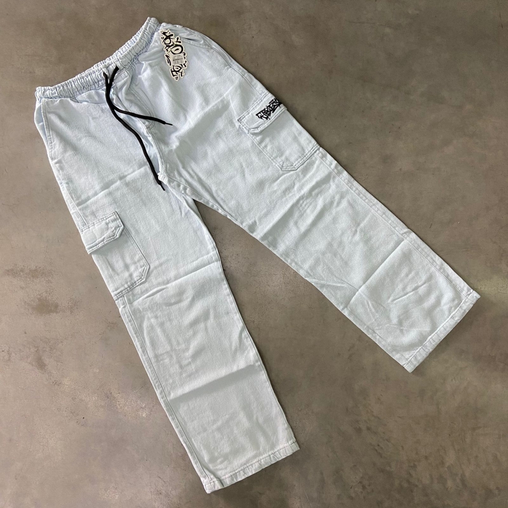 CALÇA CARGO BAGGY TRIP SIDE - JEANS